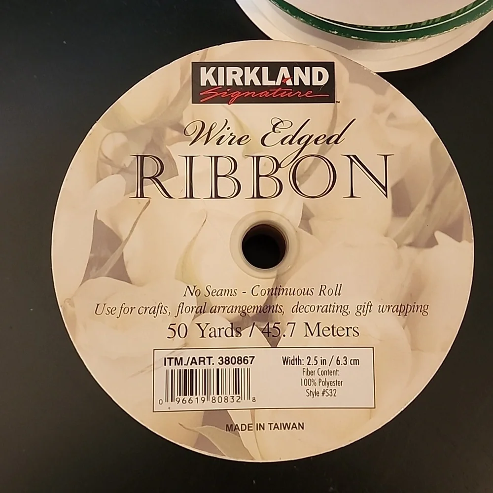 3 Rolls Spring Kirkland Wire-edged Ribbon 1-1/2